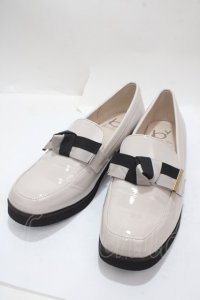 あしながおじさん / リボン付きローファー 24 グレー Y-25-04-17-122-PU-SH-SZ-ZY