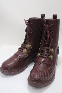 axes femme / ナポレオンレースアップブーツ M ワイン Y-25-04-17-124-AX-SH-SZ-ZY
