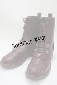 axes femme / ナポレオンレースアップブーツ M ワイン Y-25-04-17-124-AX-SH-SZ-ZY