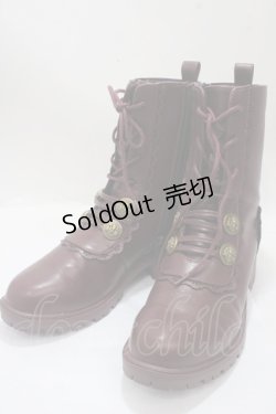 画像1: axes femme / ナポレオンレースアップブーツ M ワイン Y-25-04-17-124-AX-SH-SZ-ZY