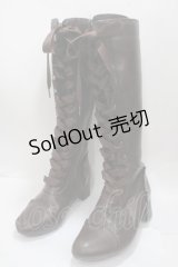axes femme POETIQUE / レースアップロングブーツ L 茶 Y-25-04-17-125-AX-SH-SZ-ZY