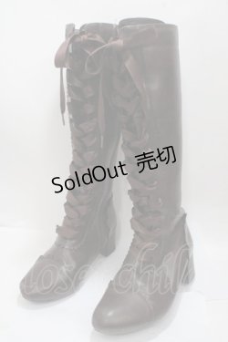 画像1: axes femme POETIQUE / レースアップロングブーツ L 茶 Y-25-04-17-125-AX-SH-SZ-ZY