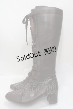 画像2: axes femme POETIQUE / レースアップロングブーツ L 茶 Y-25-04-17-125-AX-SH-SZ-ZY