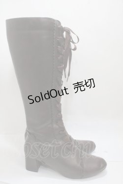 画像4: axes femme POETIQUE / レースアップロングブーツ L 茶 Y-25-04-17-125-AX-SH-SZ-ZY