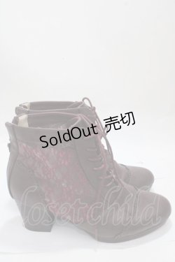 画像4: axes femme / チュールレースアップブーツ L ワイン Y-25-04-17-126-AX-SH-SZ-ZY