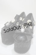 Ank Rouge / パールビジュー厚底シューズ M 黒 Y-25-04-17-127-CA-SH-SZ-ZY