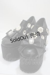 Ank Rouge / パールビジュー厚底シューズ M 黒 Y-25-04-17-127-CA-SH-SZ-ZY