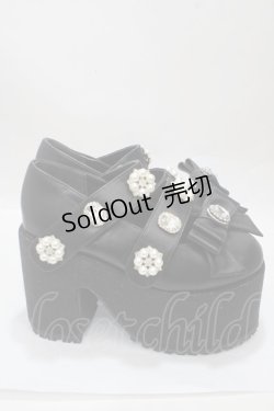 画像4: Ank Rouge / パールビジュー厚底シューズ M 黒 Y-25-04-17-127-CA-SH-SZ-ZY