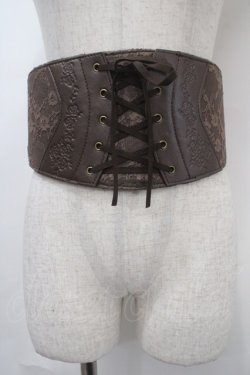 画像1: axes femme / レースアップコルセットベルト  茶 Y-25-04-17-025-AX-ZA-SZ-ZY