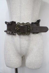 axes femme / クラシカルバックルゴムベルト  茶 Y-25-04-17-026-AX-ZA-SZ-ZY