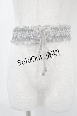 画像1: axes femme / レースアップゴムベルト  グレー Y-25-04-17-033-AX-ZA-SZ-ZT150-F002