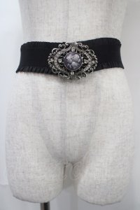 axes femme / カメオバックルゴムベルト  シルバー Y-25-04-17-035-AX-ZA-SZ-ZY