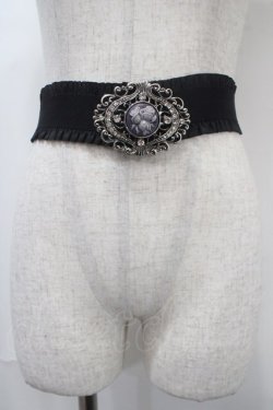 画像1: axes femme / カメオバックルゴムベルト  シルバー Y-25-04-17-035-AX-ZA-SZ-ZY
