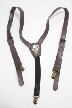画像1: axes femme / クラシカルローズサスペンダー  茶 Y-25-04-17-052-AX-ZA-SZ-ZY