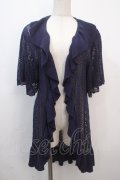 axes femme NOSTALGIE / 透かしラッフルカーディガン F 紺 Y-25-04-20-068-AX-TO-SZ-ZY