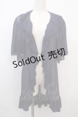 axes femme NOSTALGIE / 透かしラッフルカーディガン F 紺 Y-25-04-20-068-AX-TO-SZ-ZY