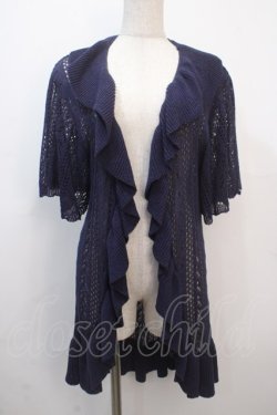 画像1: axes femme NOSTALGIE / 透かしラッフルカーディガン F 紺 Y-25-04-20-068-AX-TO-SZ-ZY