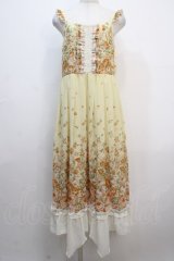 axes femme / 薔薇柄マキシワンピース M イエロー Y-25-04-20-071-AX-OP-SZ-ZI