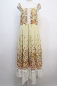 axes femme / 薔薇柄マキシワンピース M イエロー Y-25-04-20-071-AX-OP-SZ-ZI