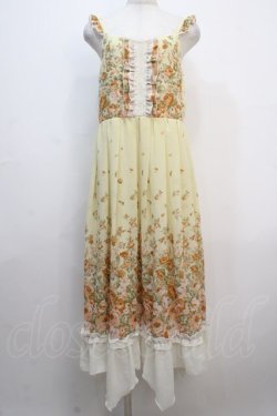 画像1: axes femme / 薔薇柄マキシワンピース M イエロー Y-25-04-20-071-AX-OP-SZ-ZI