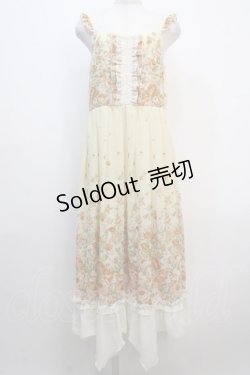画像1: axes femme / 薔薇柄マキシワンピース M イエロー Y-25-04-20-071-AX-OP-SZ-ZI