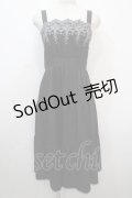 axes femme POETIQUE / スカラップ刺繍キャミワンピース M 黒 Y-25-04-20-074-AX-OP-SZ-ZY