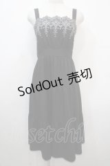 axes femme POETIQUE / スカラップ刺繍キャミワンピース M 黒 Y-25-04-20-074-AX-OP-SZ-ZY
