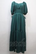axes femme POETIQUE / パフ袖ウエストカットワンピース M グリーン Y-25-04-20-077-AX-OP-SZ-ZY