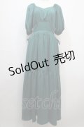axes femme POETIQUE / パフ袖ウエストカットワンピース M グリーン Y-25-04-20-077-AX-OP-SZ-ZY