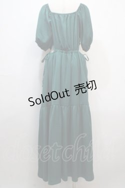 画像2: axes femme POETIQUE / パフ袖ウエストカットワンピース M グリーン Y-25-04-20-077-AX-OP-SZ-ZY