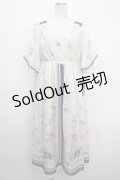 axes femme / ボタニカルスカーフ柄ワンピース F 白 Y-25-04-20-078-AX-OP-SZ-ZY