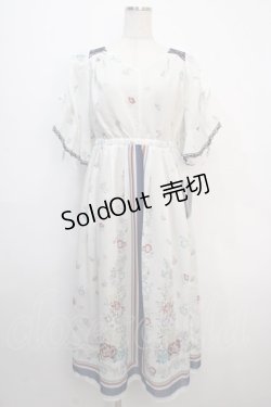 画像1: axes femme / ボタニカルスカーフ柄ワンピース F 白 Y-25-04-20-078-AX-OP-SZ-ZY