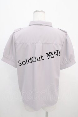 画像2: axes femme POETIQUE / バタフライ刺繍襟半袖ブラウス M ラベンダー Y-25-04-20-008-AX-BL-SZ-ZY
