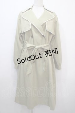 画像1: axes femme / バイカラーレーストレンチコート M グリーン Y-25-04-20-095-AX-CO-SZ-ZI