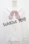 Amavel / セーラーカラータックブラウス M 赤 Y-25-04-20-010-CA-BL-SZ-ZY