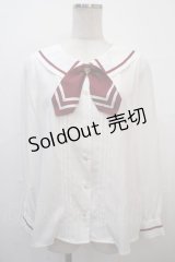 Amavel / セーラーカラータックブラウス M 赤 Y-25-04-20-010-CA-BL-SZ-ZY