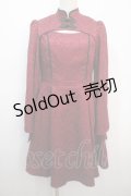 axes femme POETIQUE / チャイナスリット袖ワンピース M ワイン Y-25-04-20-104-AX-OP-SZ-ZT071