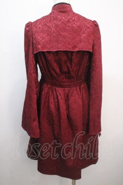 画像2: axes femme POETIQUE / チャイナスリット袖ワンピース M ワイン Y-25-04-20-104-AX-OP-SZ-ZY