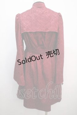 画像2: axes femme POETIQUE / チャイナスリット袖ワンピース M ワイン Y-25-04-20-104-AX-OP-SZ-ZT071