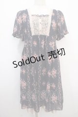 axes femme / ローズ縦ラインワンピース  紺 Y-25-04-20-105-AX-OP-SZ-ZY