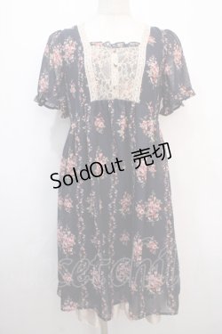 画像1: axes femme / ローズ縦ラインワンピース  紺 Y-25-04-20-105-AX-OP-SZ-ZY