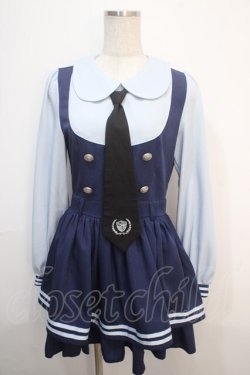 画像1: To Alice / 長袖ポリスワンピース S 青 Y-25-04-20-110-LO-OP-SZ-ZY
