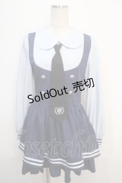 画像1: To Alice / 長袖ポリスワンピース S 青 Y-25-04-20-110-LO-OP-SZ-ZS