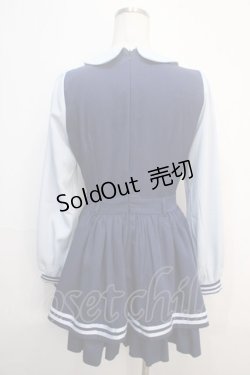 画像2: To Alice / 長袖ポリスワンピース S 青 Y-25-04-20-110-LO-OP-SZ-ZS