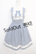 axes femme kawaii / オリビアジャンパースカート  ブルー Y-25-04-20-112-AX-OP-SZ-ZY
