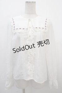 Amavel / Rosary レースフリルブラウス F ボルドー Y-25-04-20-012-CA-BL-SZ-ZY