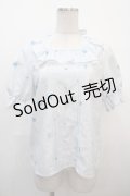 Amavel / Topping Heart Sugarフリルブラウス F サックス Y-25-04-20-013-CA-BL-SZ-ZY