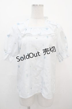 画像1: Amavel / Topping Heart Sugarフリルブラウス F サックス Y-25-04-20-013-CA-BL-SZ-ZY