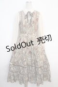 axes femme / クラシカルフラワーワンピース/ミュルーズ染織美術館コラボ  茶 Y-25-04-20-118-AX-OP-SZ-ZY