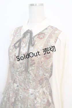 画像3: axes femme / クラシカルフラワーワンピース/ミュルーズ染織美術館コラボ  茶 Y-25-04-20-118-AX-OP-SZ-ZY
